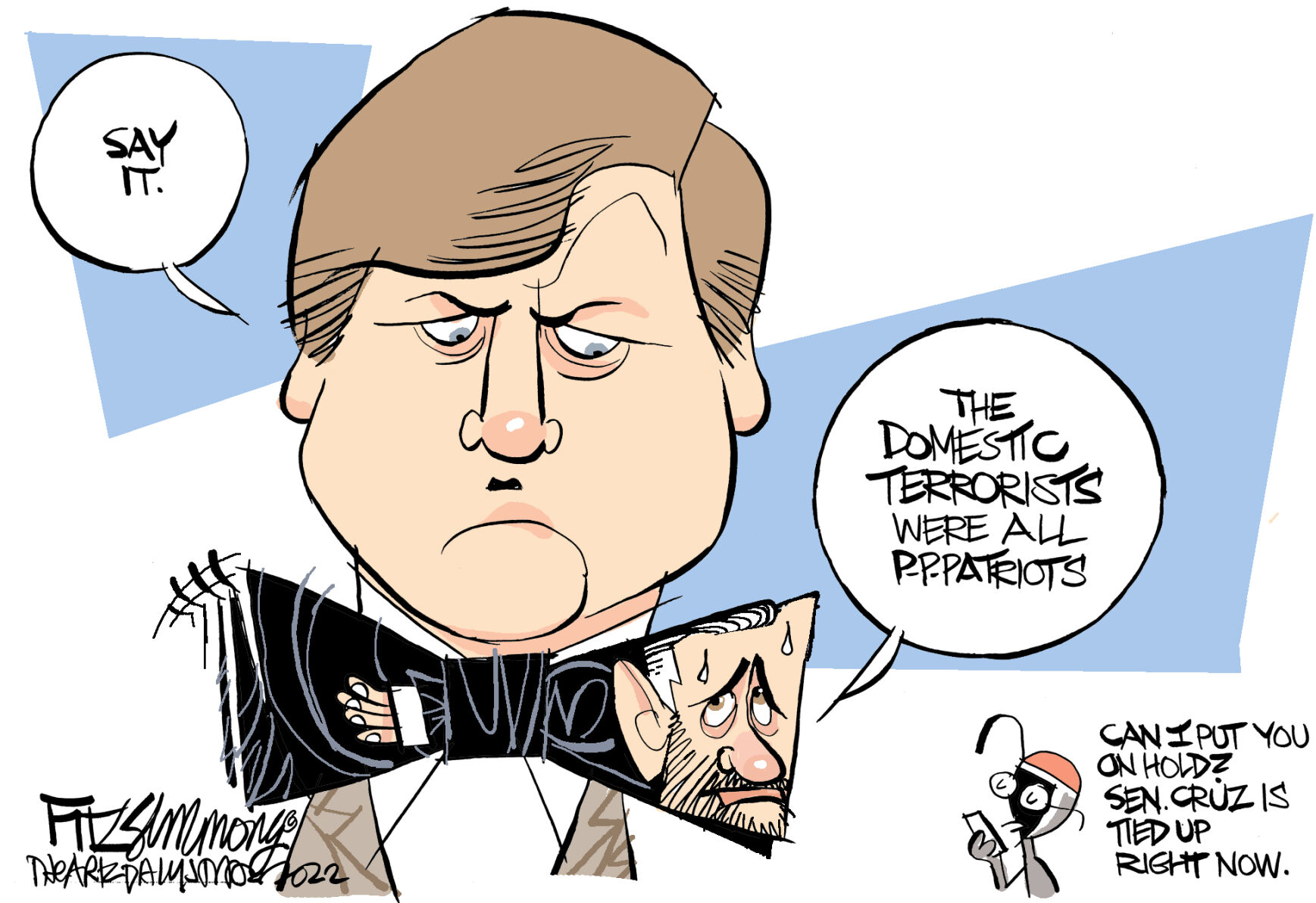 Daily Fitz Cartoon: Ted tied